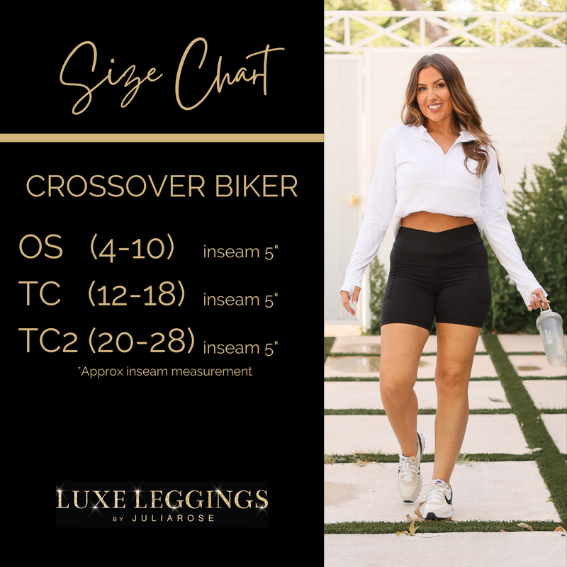 The Abby - NAVY Crossover Biker 5" Shorts  - Luxe Leggings by Julia Rose®