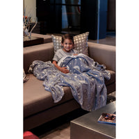 Ready to Ship | Gray Glow in the Dark Plush Flannel Blanket