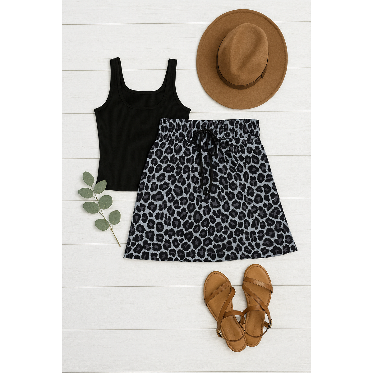 Stella -  Snow Leopard Jogger Skirt
