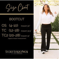 High-waisted maroon bootcut leggings with pockets by Julia Rose, Julia Rose women’s maroon flared leggings lifestyle image