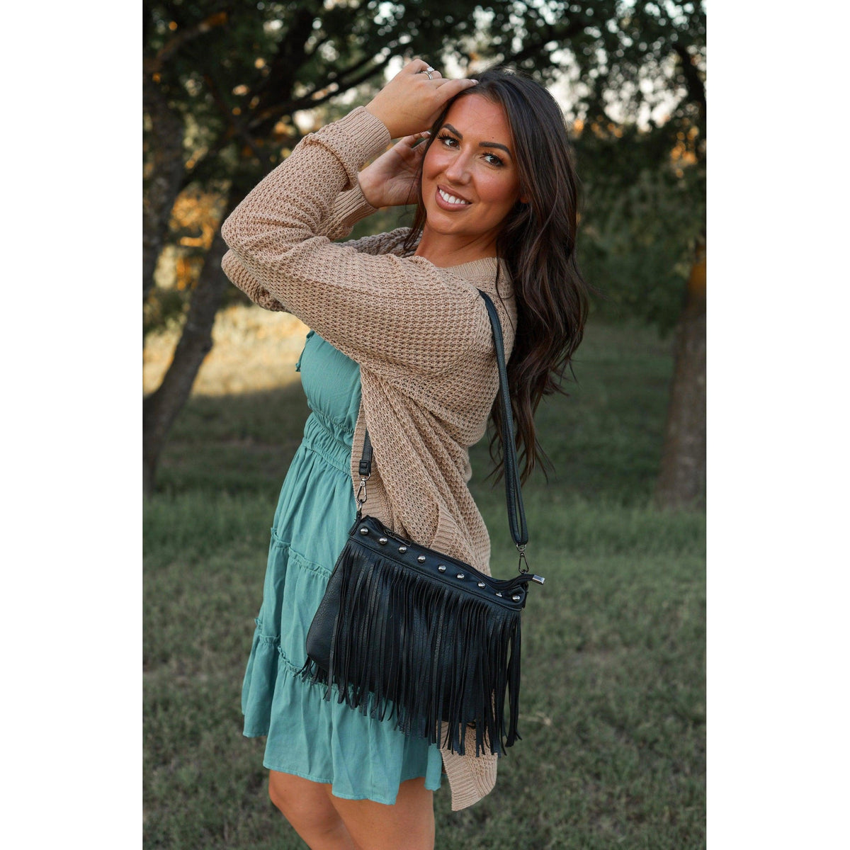 Boho fringe crossbody bag boutique fashion accessory