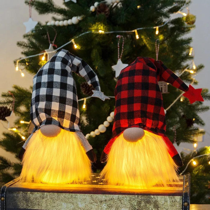Ready to Ship | Light Up Buffalo Plaid Gnomes