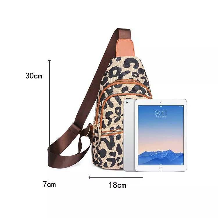 Leopard Sling Bag boutique crossbody bag with adjustable strap