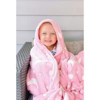 Ready to Ship | Pink Glow in the Dark Plush Flannel Blanket