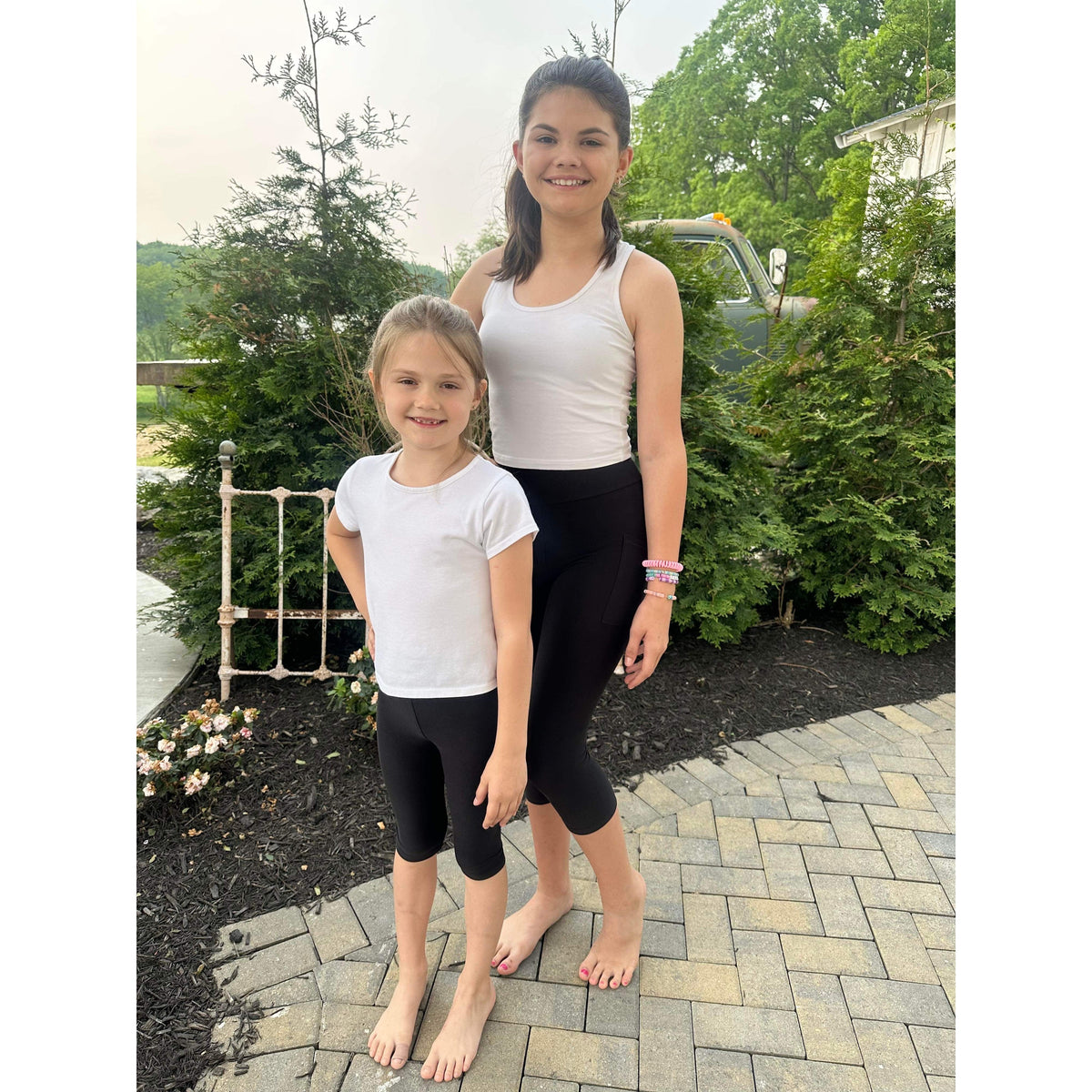 Julia Rose kids luxe leggings capris and biker shorts, Kids wearing Julia Rose luxe leggings