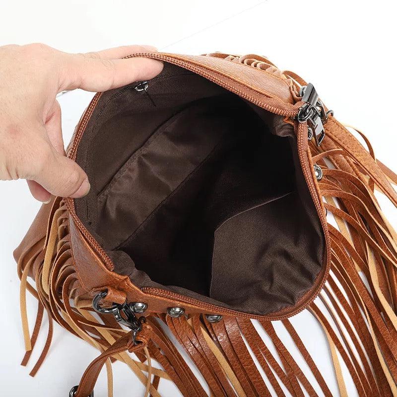 Boho fringe crossbody bag boutique fashion accessory