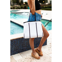 Ready to Ship | The Crystal - Gorgeous Neoprene Bag - White *