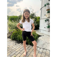Julia Rose kids luxe leggings capris and biker shorts, Kids wearing Julia Rose luxe leggings