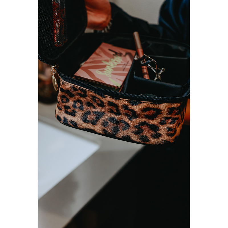 Ready To Ship | The Clarissa - Leopard Makeup Case and Organizer