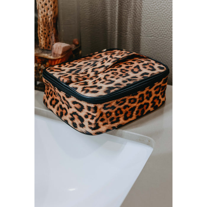 Ready To Ship | The Clarissa - Leopard Makeup Case and Organizer