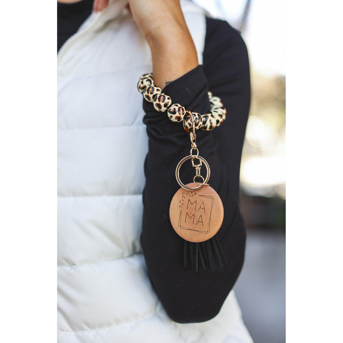 Ready to Ship | Mama PENDANT Beaded Tassel Keychain