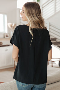 Frequently Asked Questions V-Neck Top in Black