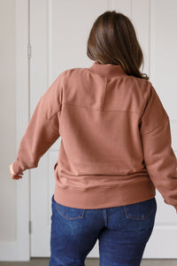 Leena Mock Neck Pullover in Cocoa