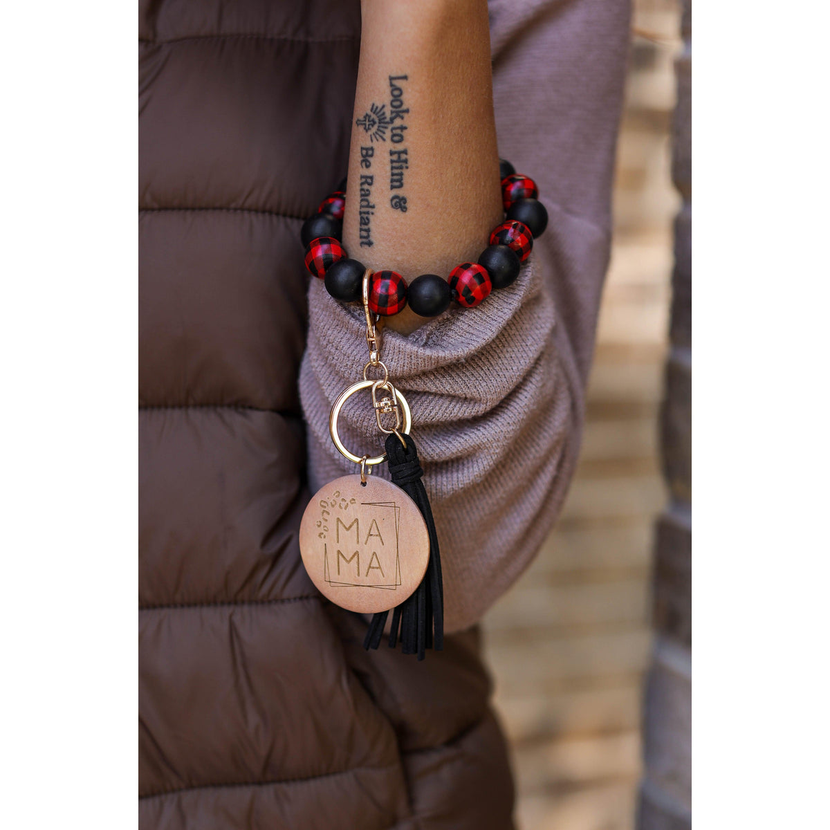 Ready to Ship | Mama PENDANT Beaded Tassel Keychain