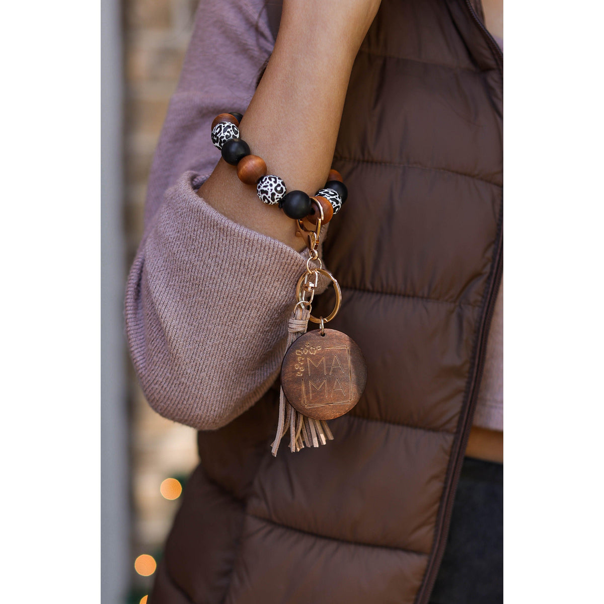 Ready to Ship | Mama PENDANT Beaded Tassel Keychain